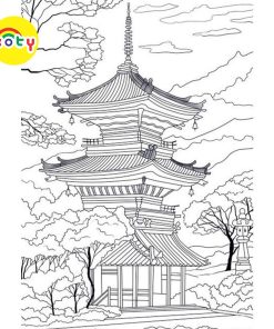 Bộ 50 Tranh tô màu tranh phong cảnh giấy dày đẹp khổ A5 - Cho những bạn yêu thích TRANH PHONG CẢNH TM1011