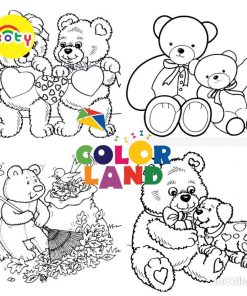 Tranh Tô Màu Gấu bông Teddy Bear - Bộ 20 Tờ Tranh Tô Màu A4 A5 Dành Cho Màu Sáp, Màu Chì - TRANH TÔ MÀU KOTY