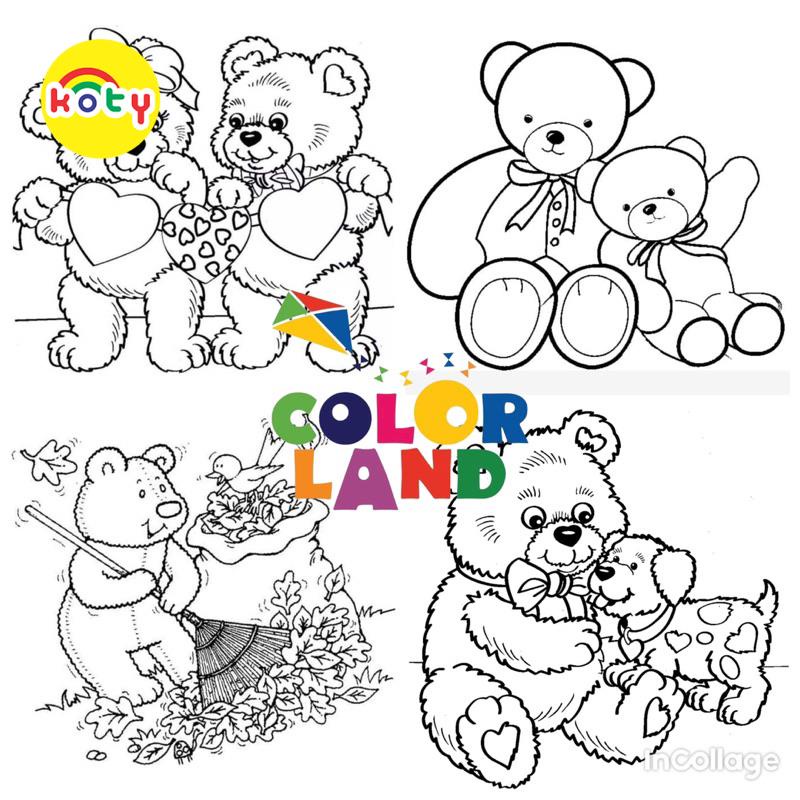 Tranh Tô Màu Gấu bông Teddy Bear - Bộ 20 Tờ Tranh Tô Màu A4 A5 Dành Cho Màu Sáp, Màu Chì - TRANH TÔ MÀU KOTY 1 images upload woo2Fb1e4302918d71747f4300f18f5750f5d
