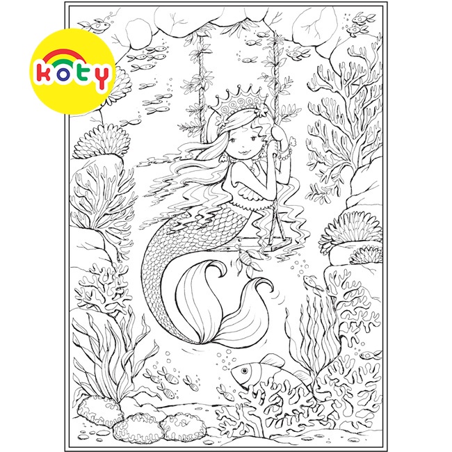 Bộ tranh tô màu nước chủ đề Mermaid 9 tranh giấy dầy đẹp TM158 2 images upload woo2Fb235f360751ae959347f2ea6d9d31463