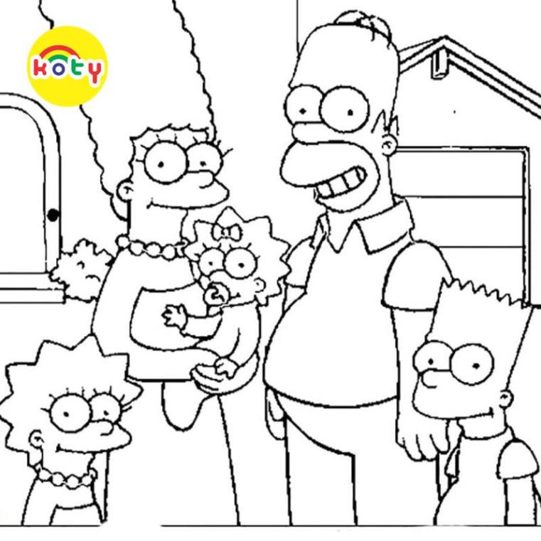 Tranh Tô Màu Gia đình Simpson (The Simpsons) - Bộ 20 Tờ Tranh Tô Màu A4 A5 Dành Cho Màu Sáp, Màu Chì - TRANH TÔ MÀU KOTY 6 images upload woo2Fb3b8b3404b8a43862680d36055b61aff