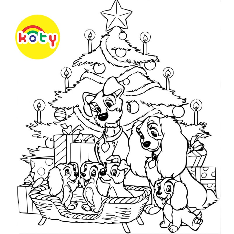Chó con, Cún trong ngày Giáng Sinh, Noel - Set 10 Tờ Tranh Tô Màu A4 A5 Cho Màu Sáp, Màu Chì - MANGA ANIME COMIC tô màu 8 images upload woo2Fb7edf930791738bdc3934d402e9a13f3
