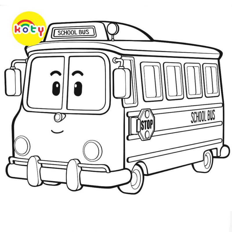 Tranh Tô Màu School bus, xe buýt - Bộ 10 Tờ Tranh Tô Màu Dành Cho Màu Sáp, Màu Chì - TRANH TÔ MÀU KOTY 9 images upload woo2Fb9f80ebadeee91ab8ce580479dda75be