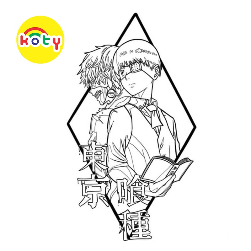 Tokyo Ghoul Anime - Set 10 Tờ Tranh Tô Màu Kích Thước A4 A5 Dành Cho Màu Sáp, Màu Chì - TRANH TÔ MÀU COLOR LAND 4 images upload woo2Fbe2285fe45127fbfd561f9b92c6189f1