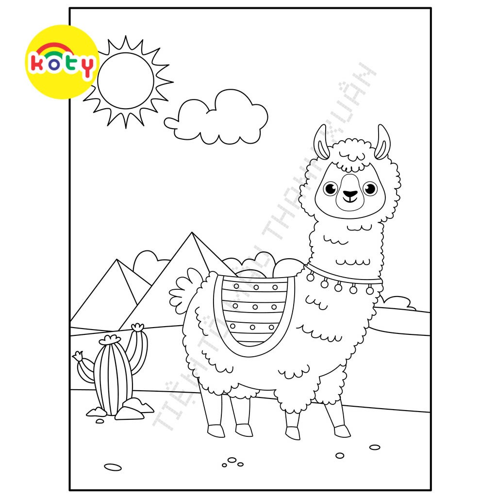 Set 50 Tờ Tranh Tô Màu Hình Lạc Đà Không Bướu Llama Cho Bé Màu Sáp, Màu Chì - Tiệm Tô Màu 6 images upload woo2Fc06b743841be8a98a5b67b0b73080663