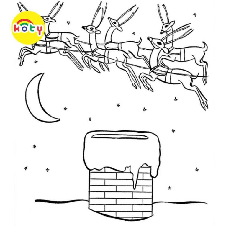 Tranh Tô Màu Ông già Noel và tuần lộc - Bộ 20 Tờ Tranh Tô Màu A4 A5 Dành Cho Màu Sáp, Màu Chì - TRANH TÔ MÀU KOTY 4 images upload woo2Fc11a34b1b1fffcedba25a640d723a689