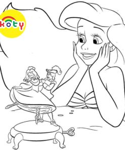 Nàng tiên cá Ariel Mermaid - Set 10 Tờ Tranh Tô Màu A4 A5 Dành Cho Màu Sáp, Màu Chì - MANGA ANIME COMIC tô màu