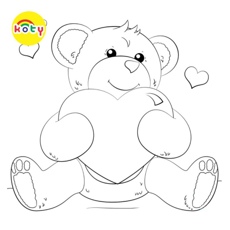 Tranh Tô Màu Gấu bông Teddy Bear - Bộ 20 Tờ Tranh Tô Màu A4 A5 Dành Cho Màu Sáp, Màu Chì - TRANH TÔ MÀU KOTY 9 images upload woo2Fc67d52c1a26b6edb4a1febcc71174aaf