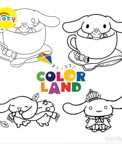 Tranh Tô Màu Cinnamoroll - Bộ 20 Tờ Tranh Tô Màu Dành Cho Màu Sáp, Màu Chì - TRANH TÔ MÀU KOTY