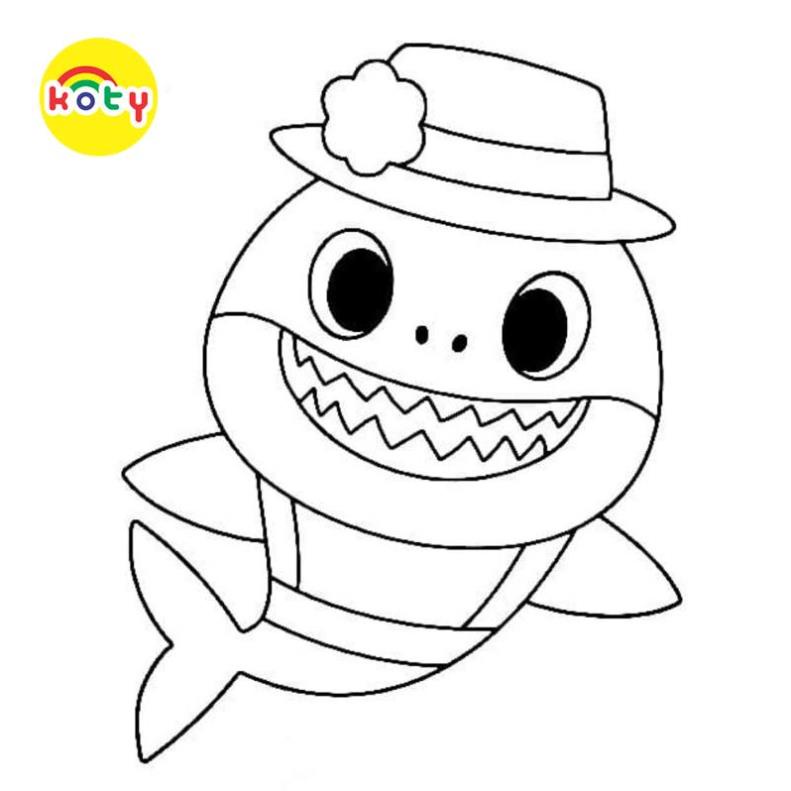 Tranh Tô Màu Baby Shark - Bộ 10 Tờ Tranh Tô Màu A4 A5 Dành Cho Màu Sáp, Màu Chì - TRANH TÔ MÀU KOTY 6 images upload woo2Fcba7ce155a1d8eb3cd053e0edf8dc8b5