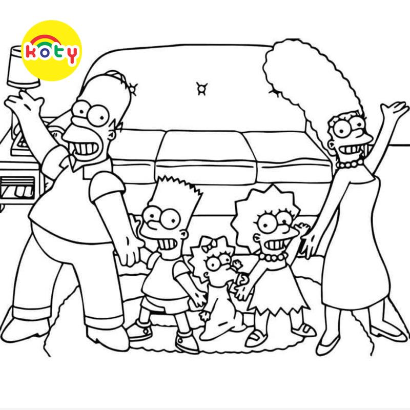 Tranh Tô Màu Gia đình Simpson (The Simpsons) - Bộ 20 Tờ Tranh Tô Màu A4 A5 Dành Cho Màu Sáp, Màu Chì - TRANH TÔ MÀU KOTY 9 images upload woo2Fcbd0a12a36637c5dc6af5e013951b6ab