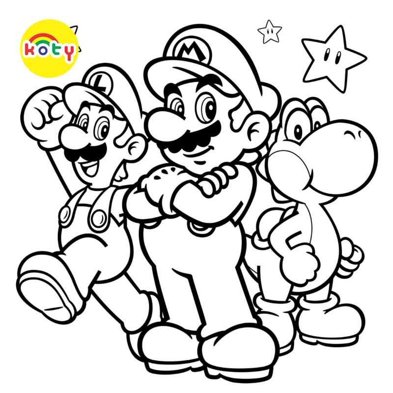 Tranh Tô Màu Mario và Luigi - Bộ 10 Tờ Tranh Tô Màu Dành Cho Màu Sáp, Màu Chì - TRANH TÔ MÀU KOTY 2 images upload woo2Fd1983081b1c5fd150eef022f48ef797c