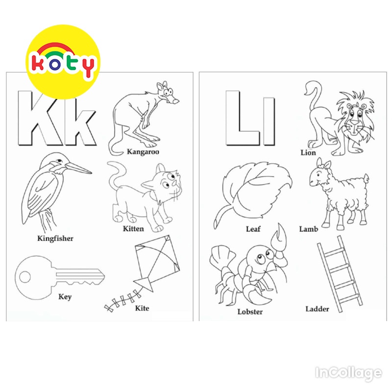 (Bảng dọc) Bảng chữ cái tiếng anh Alphabet tô màu A4 A5 Dành Cho Màu Sáp, Màu Chì - MANGA ANIME COMIC tô màu 6 images upload woo2Fd2413c68fea1b36ca5c132ab61b5af3b