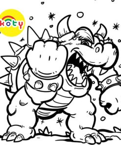 Bowser Mario - Set 20 Tờ Tranh Tô Màu Kích Thước A5 A4 Dành Cho Màu Sáp, Màu Chì - MANGA ANIME COMIC tô màu