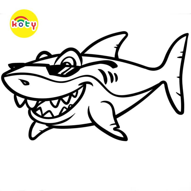 Tranh Tô Màu Shark Cá mập - Bộ 20 Tờ Tranh Tô Màu A4 A5 Dành Cho Màu Sáp, Màu Chì - TRANH TÔ MÀU KOTY TM2035 4 images upload woo2Fd497b6e2c87af99178e62174debd793d