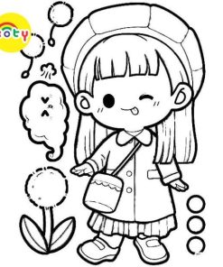 Bộ 50 Tờ Tranh Tô Màu Bé Gái Cute Khổ A5 - Đồ chơi giấy KOTY