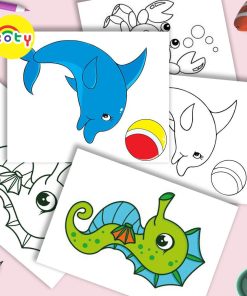 Tranh Tô Màu Cho Bé Chủ Đề Đại Dương 50 Tranh Chất Giấy Dày TM109