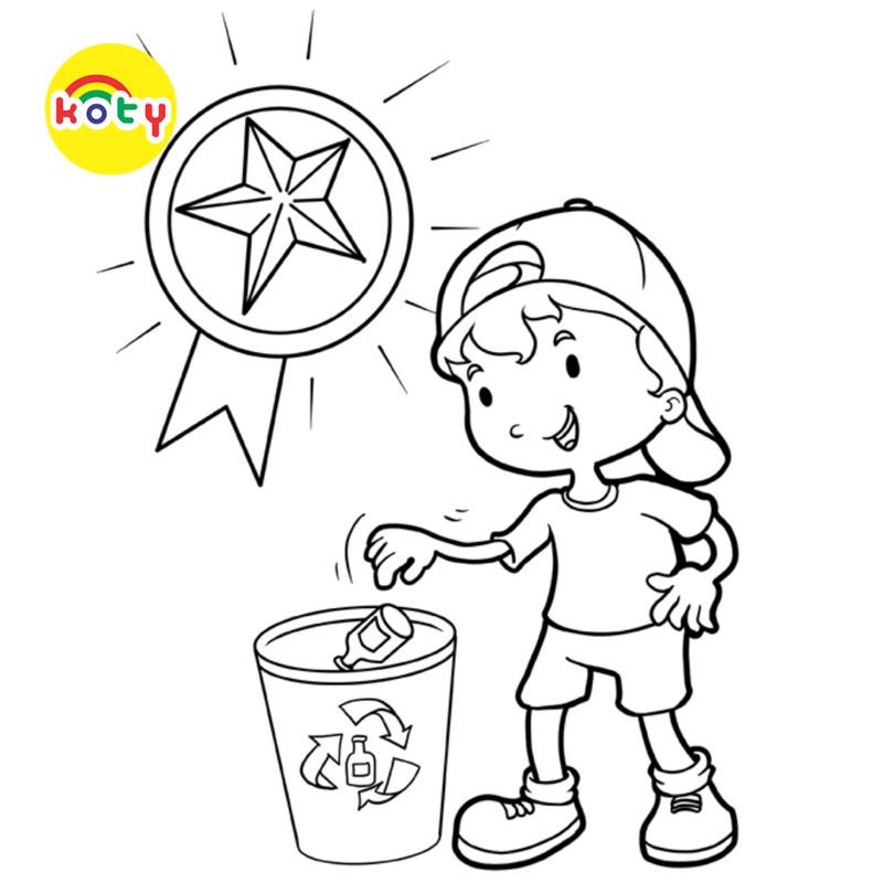 Tranh Tô Màu Tái chế Recycling - Bộ 10 Tờ Tranh Tô Màu A4 A5 Dành Cho Màu Sáp, Màu Chì - TRANH TÔ MÀU KOTY 3 images upload woo2Fdb901d3d7b438d592d0c333d5f20daa0