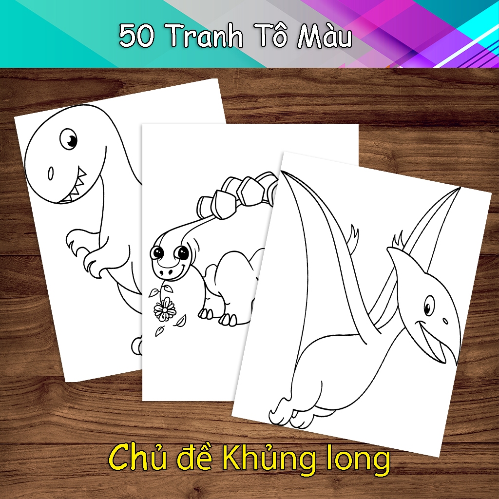 Bộ 100 Tranh Giấy Tô Màu Cho Bé Chủ Đề Khủng Long - Đồ Chơi Giấy Thủ Công Phát Triển Trí Tuệ TM06 2 images upload woo2Fdbf8e7e3bf4fad725a43ffa73ef837b1