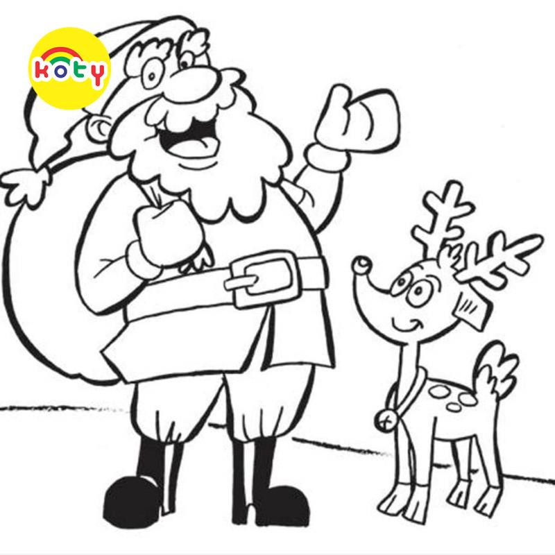 Tranh Tô Màu Ông già Noel và tuần lộc - Bộ 20 Tờ Tranh Tô Màu A4 A5 Dành Cho Màu Sáp, Màu Chì - TRANH TÔ MÀU KOTY 3 images upload woo2Fde702d6a1f6495a3926ca6a4746b5261