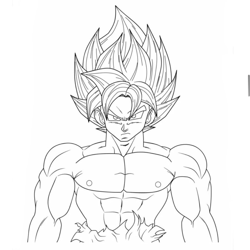 Son Goku Saiyan - Set 10 Tờ Tranh Tô Màu A4 A5 Dành Cho Màu Sáp, Màu Chì - MANGA ANIME COMIC tô màu 6 images upload woo2Fe1825925e210568be1b91e5363cd0a44