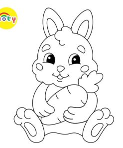 Bộ Bộ 50 Tranh Tô Màu Con Thỏ cực dễ thương cho bé Đồ Chơi Giấy A4, A5