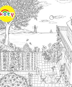 Phong cảnh đẹp - Set 10 Tờ Tranh Tô Màu A4 A5 Dành Cho Màu Sáp, Màu Chì - MANGA ANIME COMIC Tô Màu