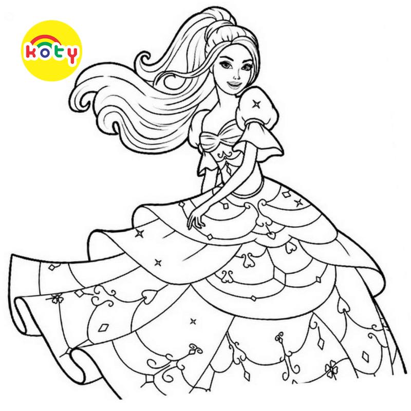 Tranh Tô Màu Búp bê Barbie - Bộ 10 Tờ Tranh Tô Màu A4 A5 Dành Cho Màu Sáp, Màu Chì - TRANH TÔ MÀU KOTY 3 images upload woo2Fe38cbf3eb0d4e8d1195f191a900f485f