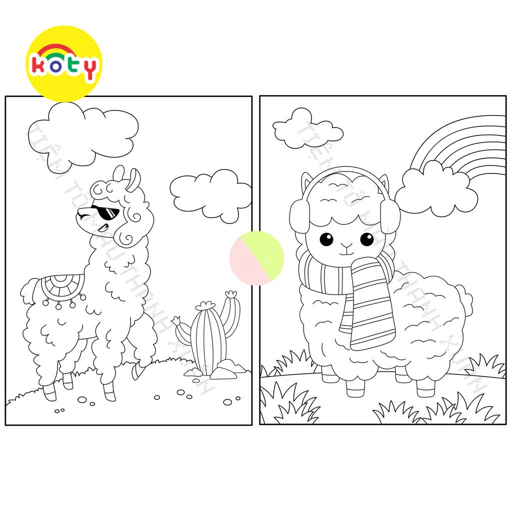 Set 50 Tờ Tranh Tô Màu Hình Lạc Đà Không Bướu Llama Cho Bé Màu Sáp, Màu Chì - Tiệm Tô Màu 1 images upload woo2Fe6ea4d96ec003b209af6e1092eb4fc8c