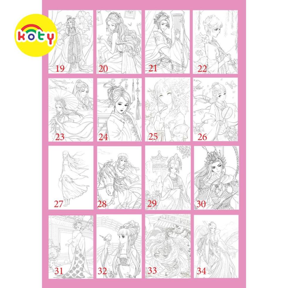 Bộ Tranh Tô Màu Chủ đề Manga Manhua Khổ Giấy A4 phù hợp cho nhiều dòng bút màu TM516 3 images upload woo2Fe73570a3b311ef8f265046ab99866295