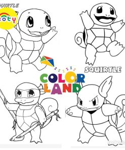 Tranh Tô Màu Squirtle Pokemon - Bộ 10 Tờ Tranh Tô Màu Dành Cho Màu Sáp, Màu Chì - TRANH TÔ MÀU KOTY