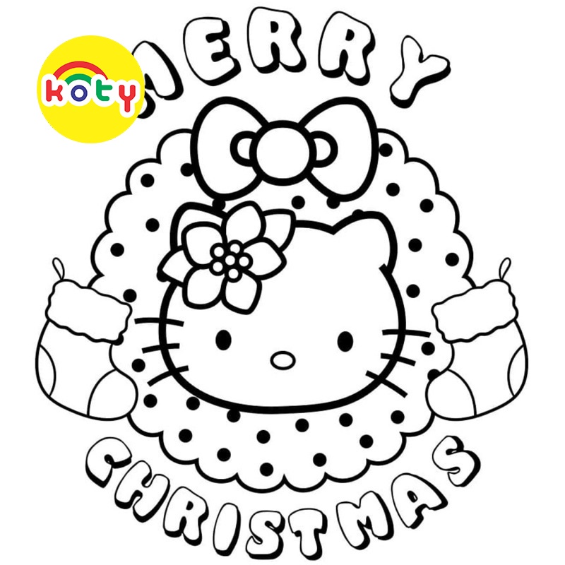 Hello Kitty Giáng Sinh Noel - Set 10 Tờ Tranh Tô Màu A4 A5 Dành Cho Màu Sáp, Màu Chì - TM2024 2 images upload woo2Feed759f0a268f2808baa90be7962a07e