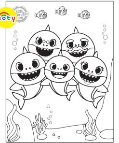 Bộ 50 Tờ Tranh Tô Màu Baby Shark Cho bé - Đồ chơi giấy KOTY TM533