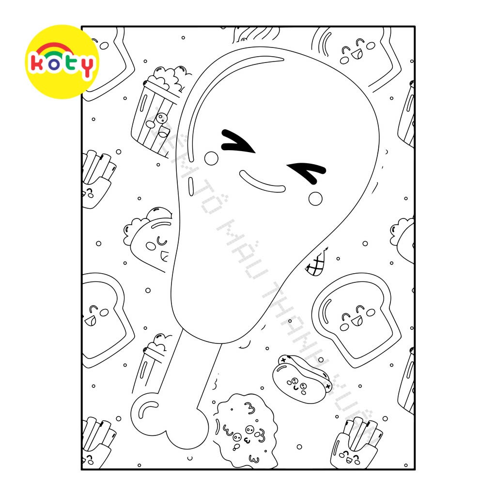 Set 50 Tờ Tranh Tô Màu Hình Thức Ăn Cute Cho Bé Tô Màu Sáp, Màu Chì - Tiệm Tô Màu 6 images upload woo2Ff047dbcbf41966c498985e0443bd7557