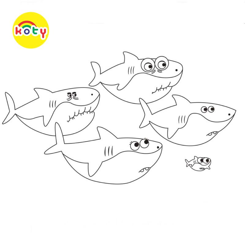 Tranh Tô Màu Baby Shark - Bộ 10 Tờ Tranh Tô Màu A4 A5 Dành Cho Màu Sáp, Màu Chì - TRANH TÔ MÀU KOTY 8 images upload woo2Ff17c1a2179a75081058162b134215ad5