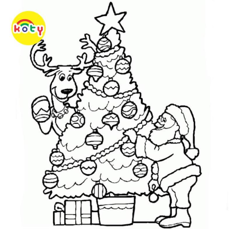 Tranh Tô Màu Ông già Noel và tuần lộc - Bộ 20 Tờ Tranh Tô Màu A4 A5 Dành Cho Màu Sáp, Màu Chì - TRANH TÔ MÀU KOTY 2 images upload woo2Ff4bc36d8e633b0286164e1a8b939fd3b