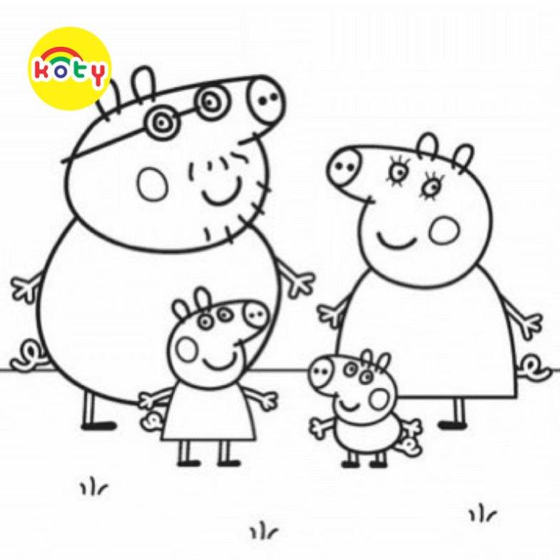 Tranh Tô Màu Heo Peppa - Bộ 30 Tờ Tranh Tô Màu Dành Cho Màu Sáp, Màu Chì - TRANH TÔ MÀU KOTY 9 images upload woo2Ffc3b853fdfe9ba092269e14596719584