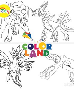 Tranh Tô Màu Pokemon Huyền Thoại - Bộ 20 Tờ Tranh Tô Màu Dành Cho Màu Sáp, Màu Chì - TRANH TÔ MÀU KOTY