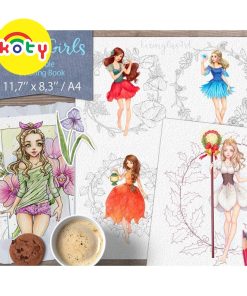 line art tranh tô màu nước (combo5tranh) giấy dầy đẹp