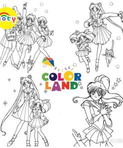 Tranh Tô Màu Thuỷ thủ mặt trăng Sailor Moon - Bộ 20 Tờ Tranh Tô Màu A4 A5 Dành Cho Màu Sáp, Màu Chì - TRANH TÔ MÀU KOTY