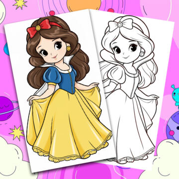 Bộ 50 Tranh Tô Màu Công Chúa Anime Chibi Cute Dễ Thương Cho Bé