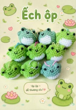 Móc Khóa Ếch Ộp Len Handmade Đan Móc Thủ Công Dễ Thương