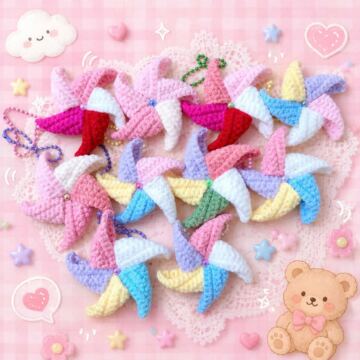 Móc Khóa Chong Chóng Len Handmade Đan Móc Thủ Công Dễ Thương