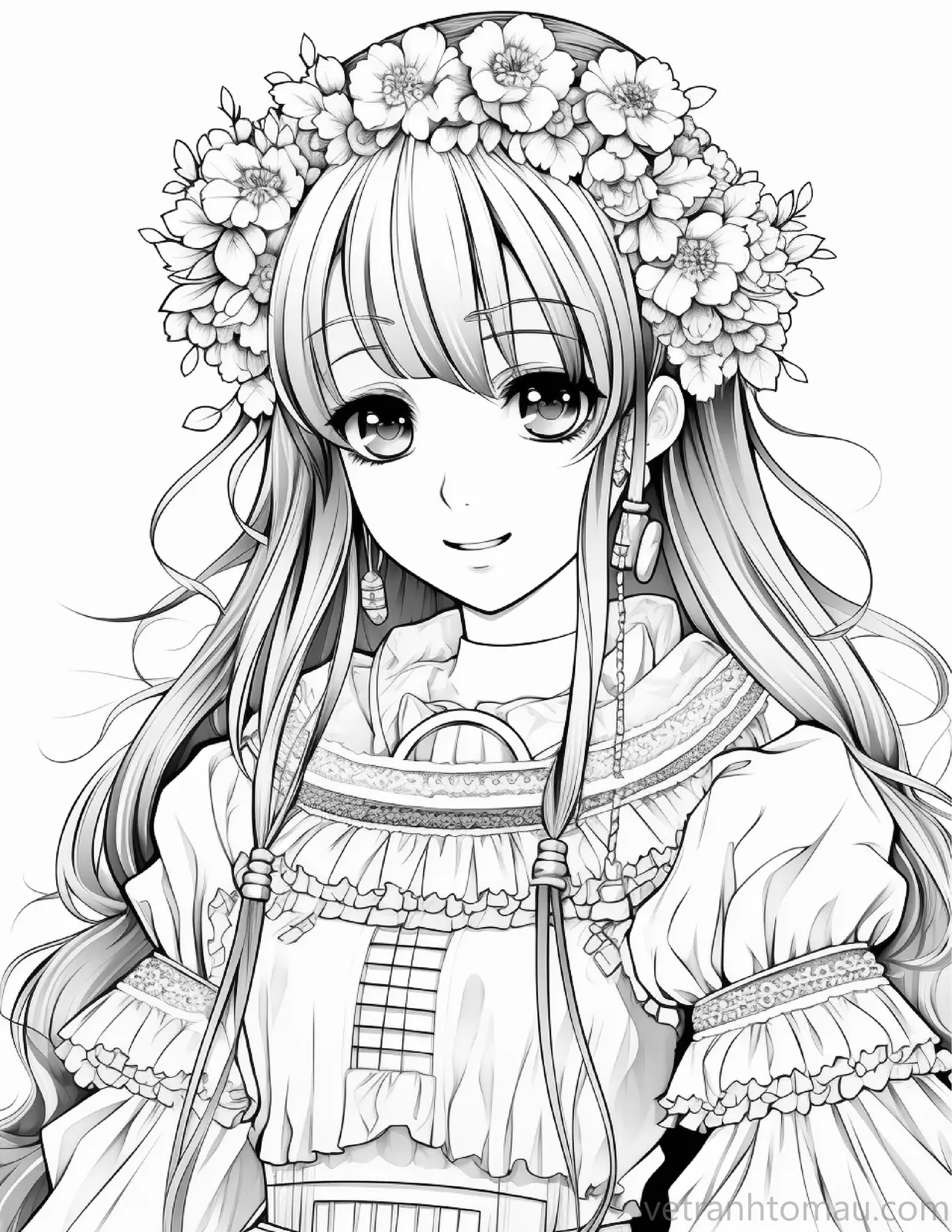 Mẫu tranh tô màu cô gái anime siêu đẹp và được fan yêu thích 6 Bo Tranh To Mau Co Gai Anime Dep Danh Cho Nguoi Yeu Ve 2 12 Result