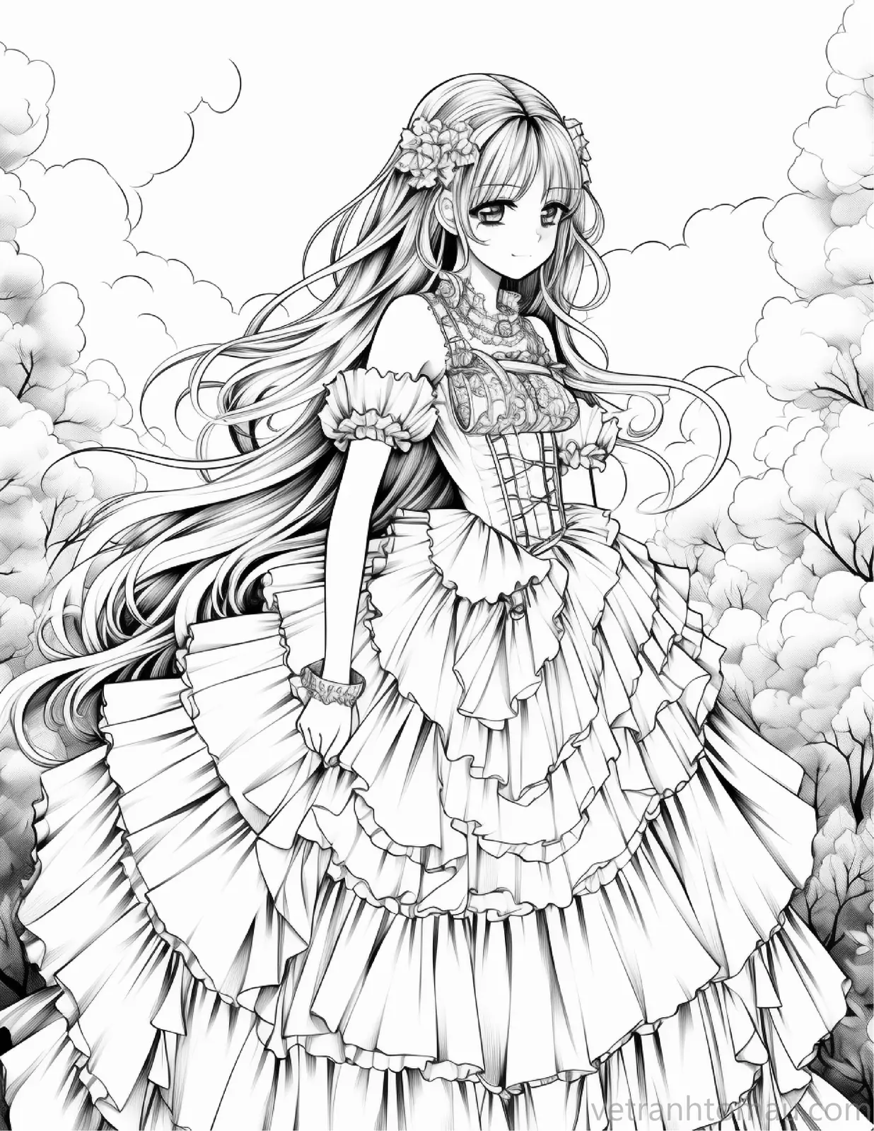 Mẫu tranh tô màu cô gái anime siêu đẹp và được fan yêu thích 7 Bo Tranh To Mau Co Gai Anime Dep Danh Cho Nguoi Yeu Ve 2 14 Result