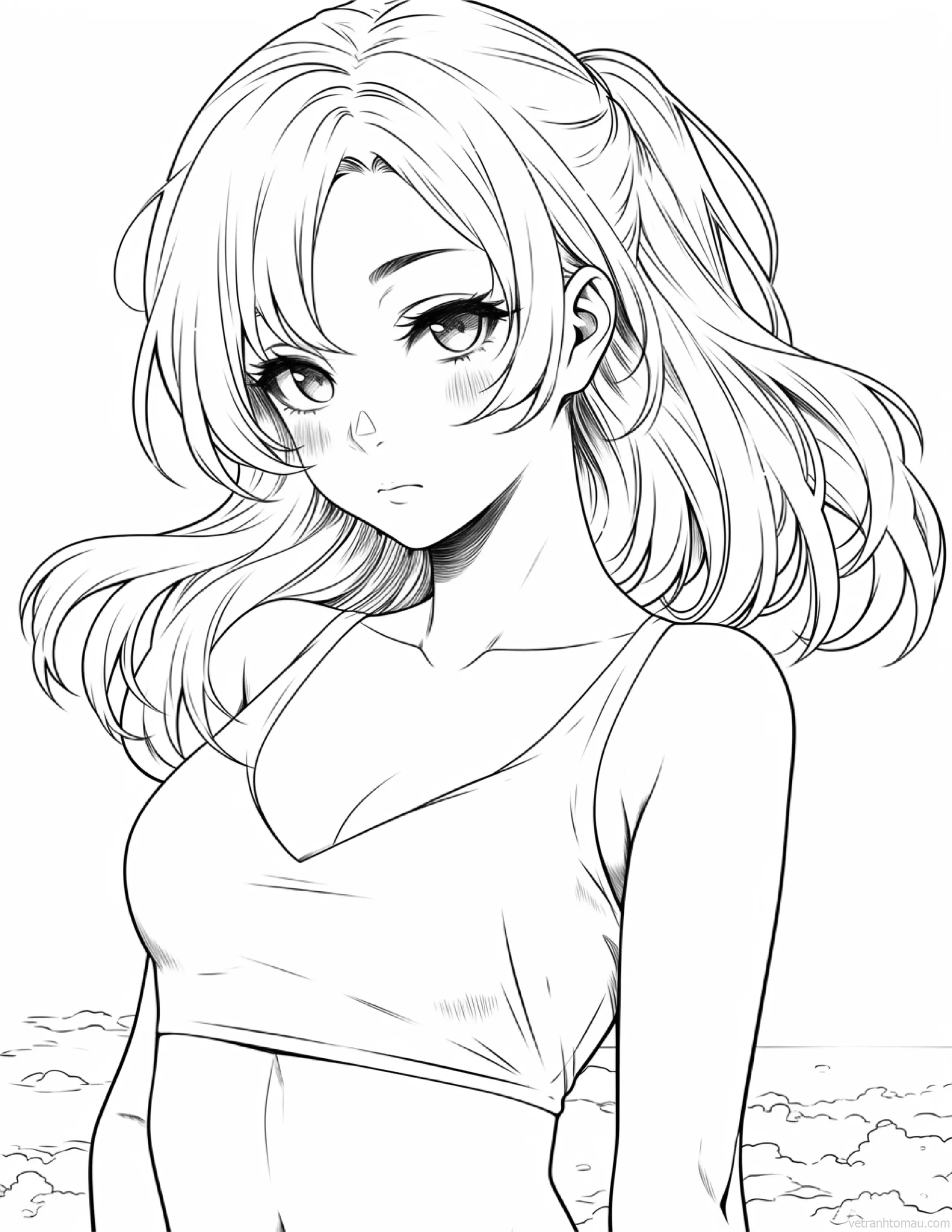Tranh To Mau Cong Chua Anime Chibi Co Gai De Thuong Cho Be Tap To Mau 131 Result