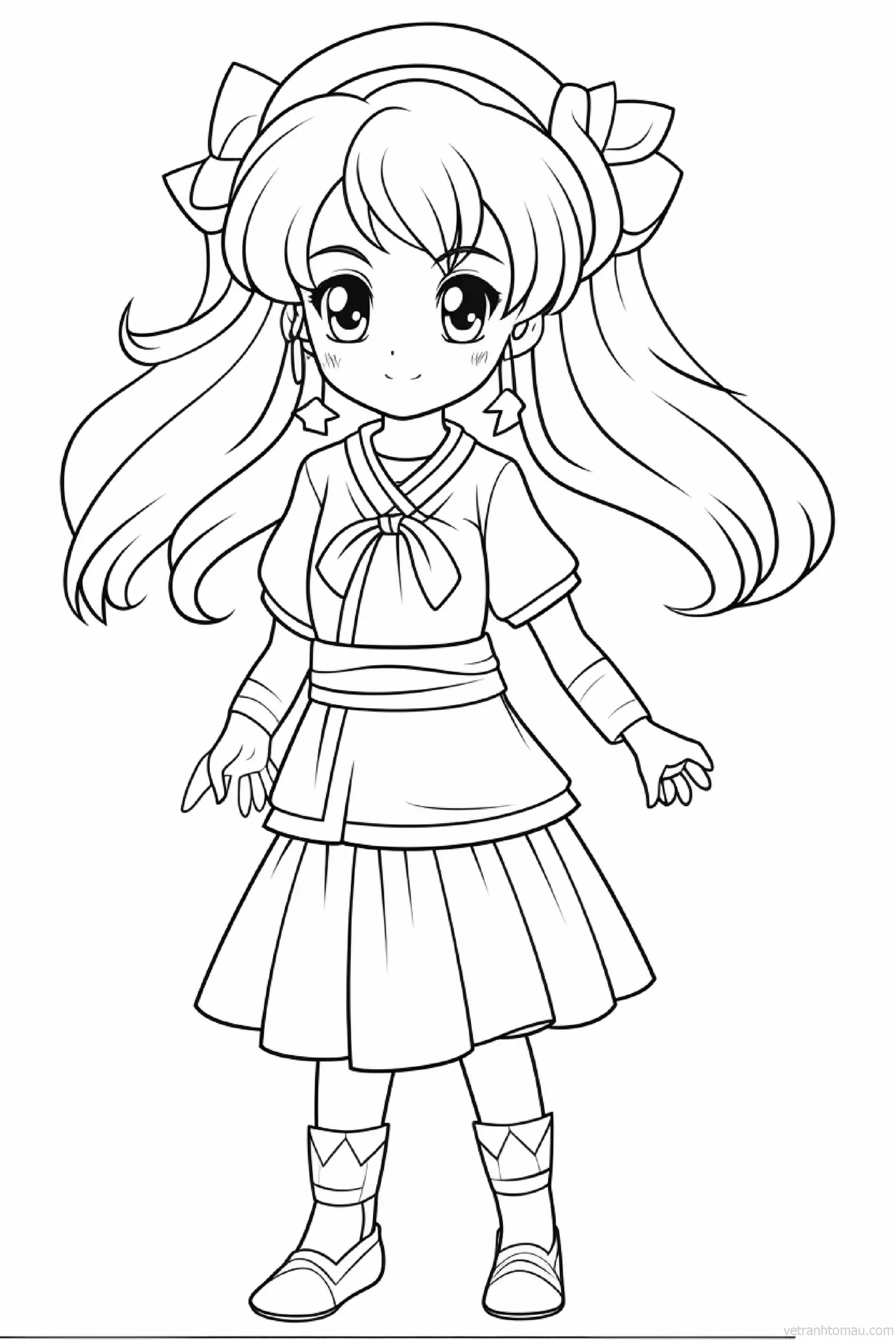 Tranh tô màu công chúa anime xinh xắn cho fan manga 7 Tranh To Mau Cong Chua Anime Chibi Co Gai De Thuong Cho Be Tap To Mau 20 Result