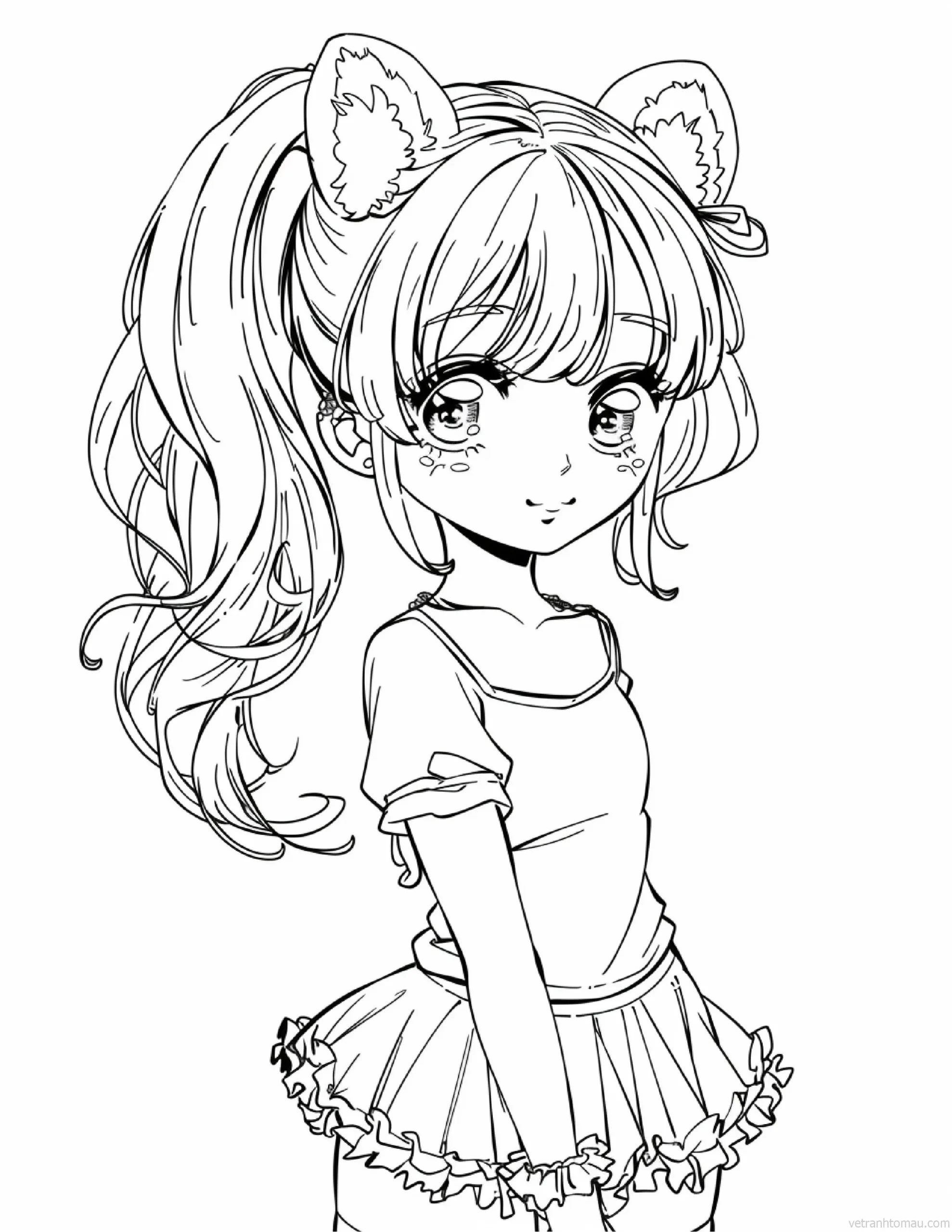 Tranh To Mau Cong Chua Anime Chibi Co Gai De Thuong Cho Be Tap To Mau 2 Result