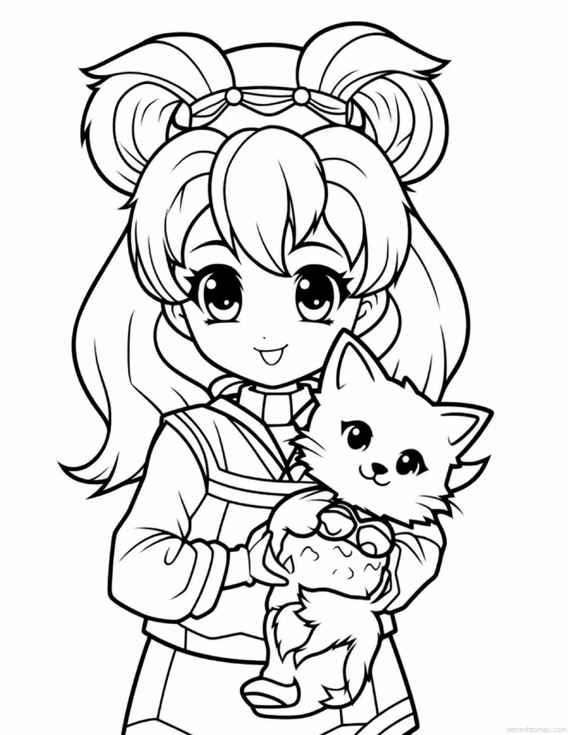 Tranh To Mau Cong Chua Anime Chibi Co Gai De Thuong Cho Be Tap To Mau 361 Result