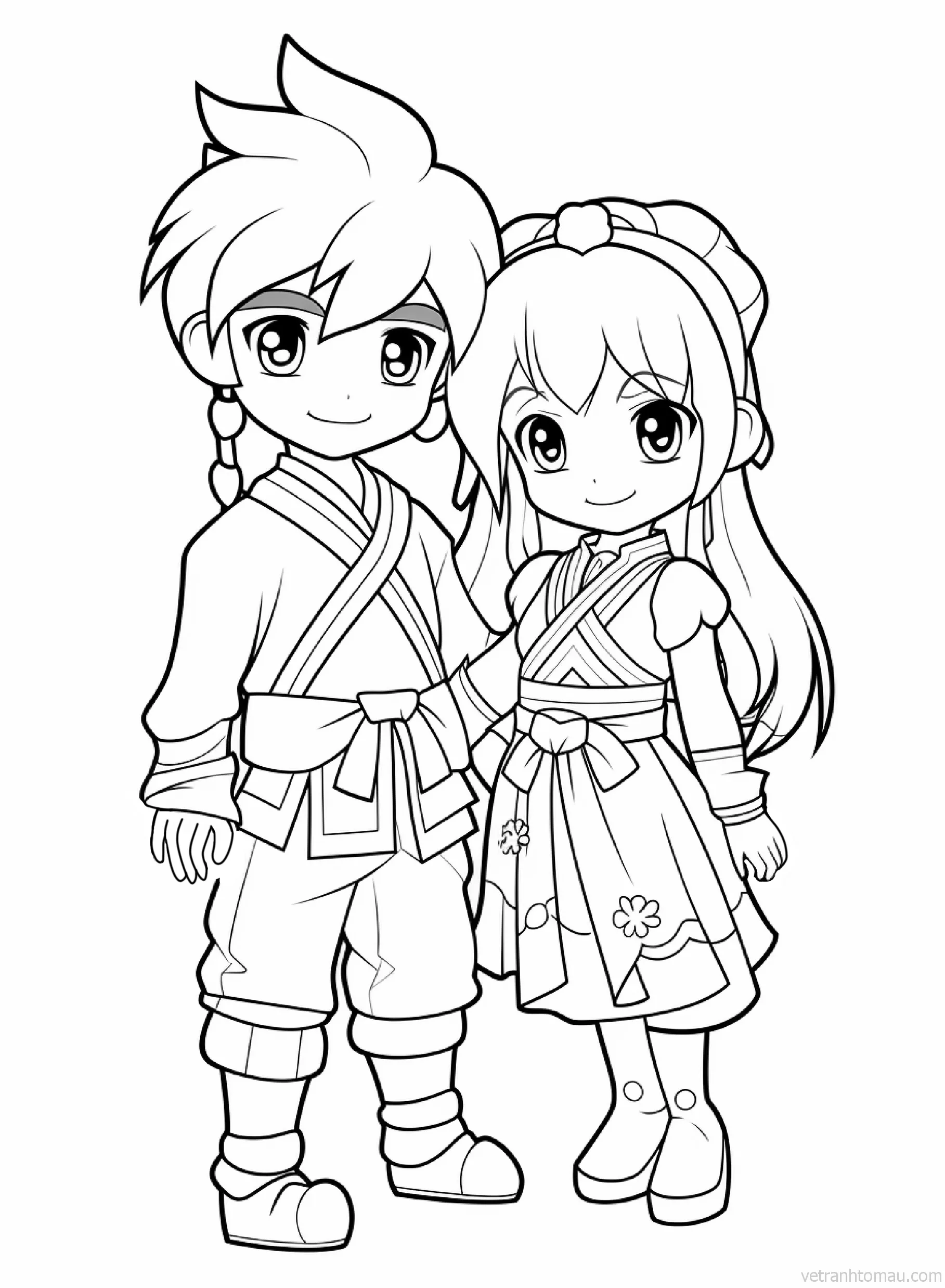 Tranh To Mau Cong Chua Anime Chibi Co Gai De Thuong Cho Be Tap To Mau 60 Result